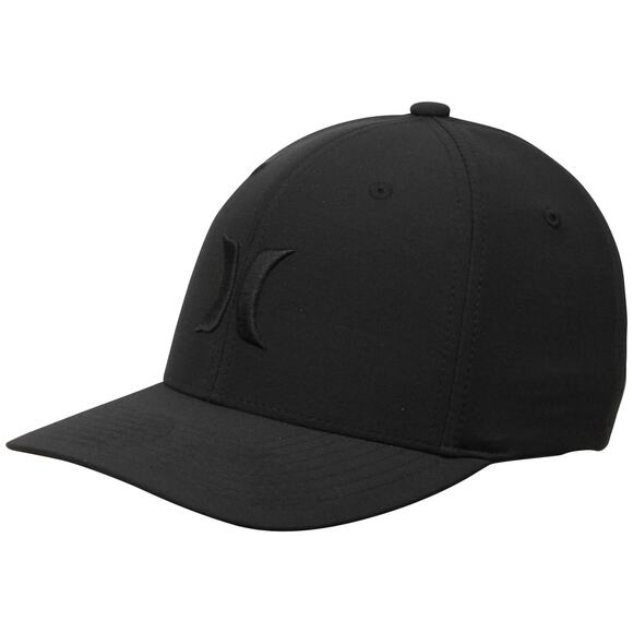 Hurley Men's Dri-FIT Cutback Flex Fit Hat Cap in Black/Black - Picture 1 of 2